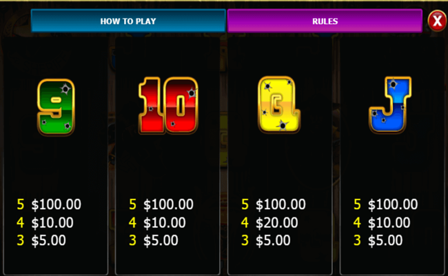 the enforcer paytable3