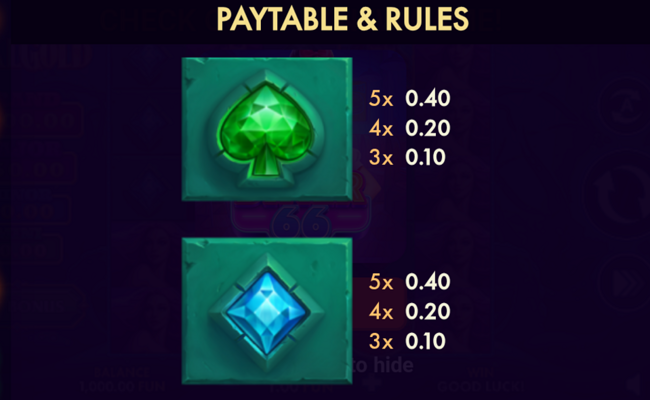 tidal gold paytable 5