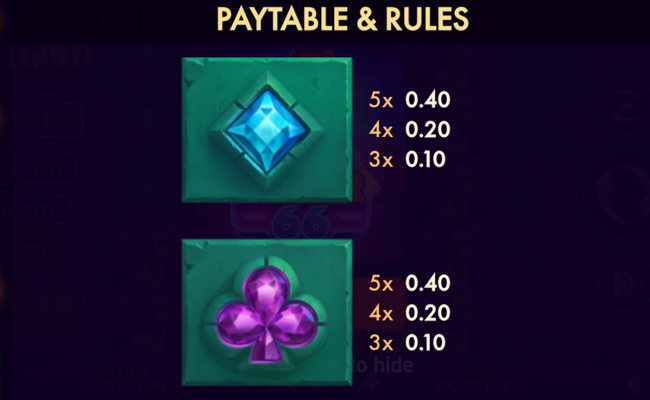 tidal gold paytable 6