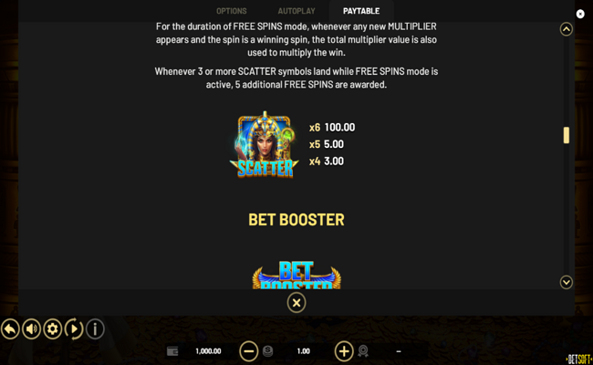treasures of cleopatra paytable 3