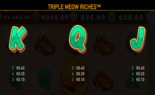 triple meow riches paytable 3