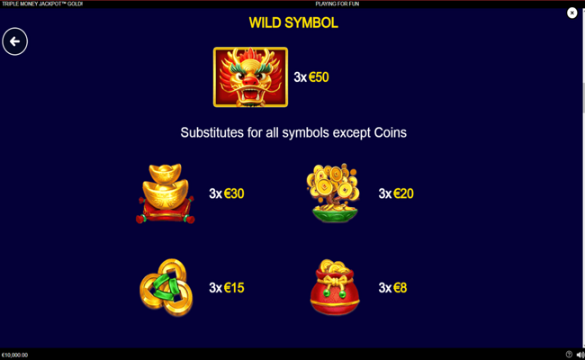 triple money jackpot gold paytable 1
