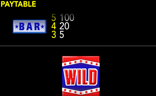 true american paytable 3