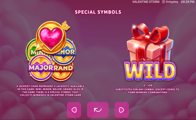 valentine storm paytable 2