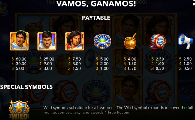 vamos ganamos paytable