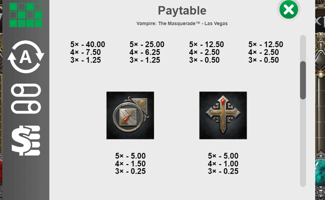 vampire the masquerade las vegas paytable 3