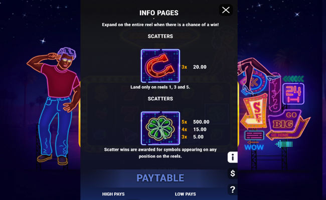 vegas kingmaker 20 paytable 1