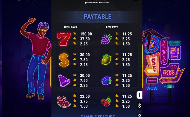 vegas kingmaker 5 paytable 2