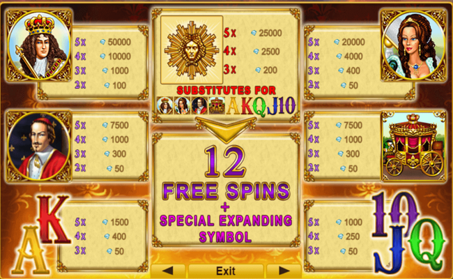 versailles gold paytable