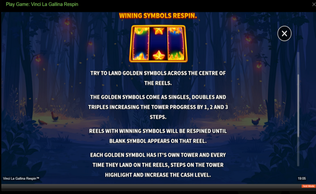 vinci la gallina respin paytable 2