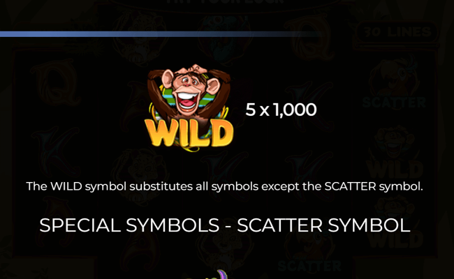 wacky monkey paytable 1