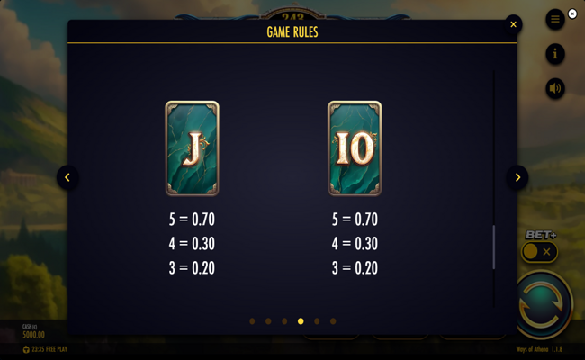 ways of athena paytable 5