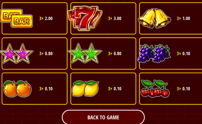 wild 27 paytable