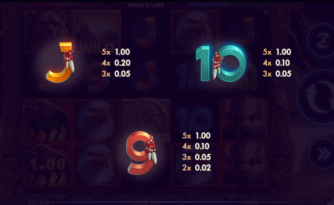 wild buffalo hold n link paytable3