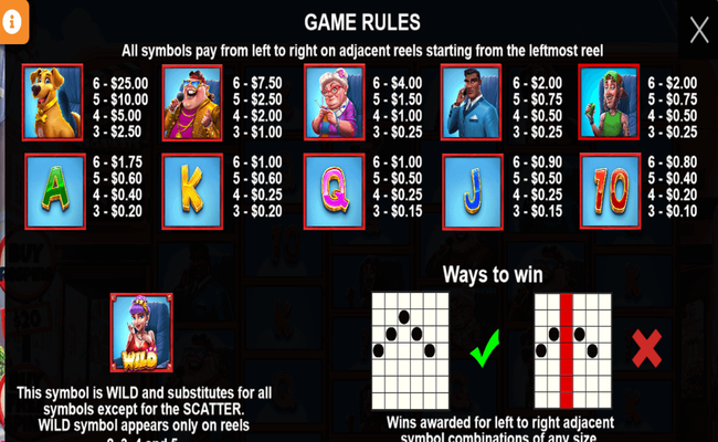 wild celebrity bus megaways paytable