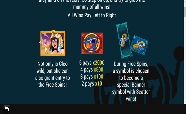 wild cleopatra paytable 1