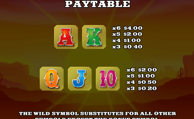 wild corral paytable 2