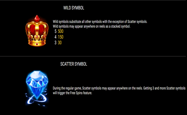 wild crowns paytable