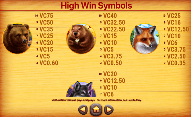 wild flow paytable 3
