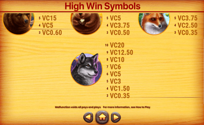 wild flow paytable 4