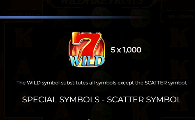 wildfire fruits paytable 1