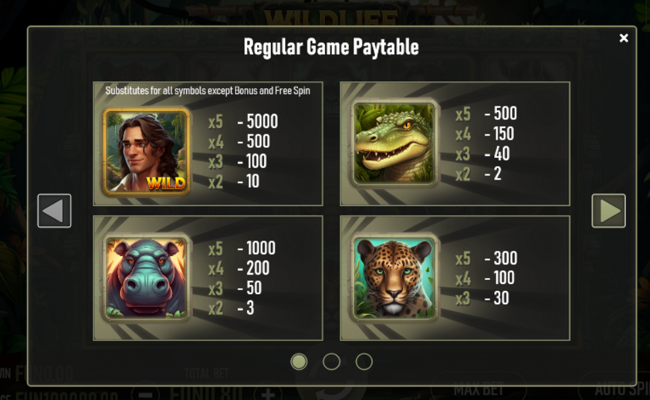 wildlife odyssey paytable 1