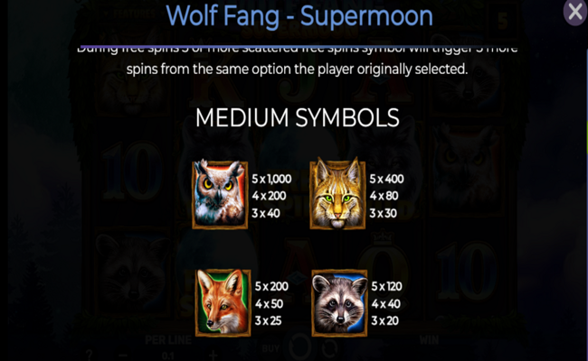 wolf fang supermoon paytable 1