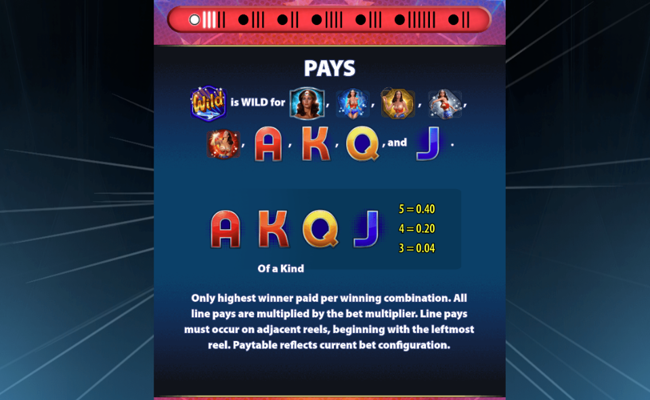 wonder woman bullets and bracelets paytable 3