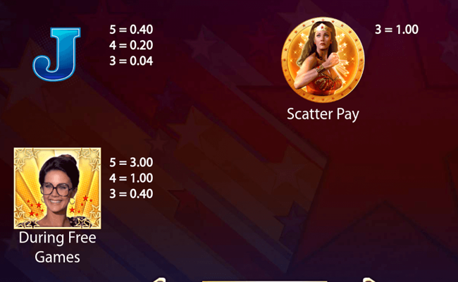 wonder woman gold paytable 3
