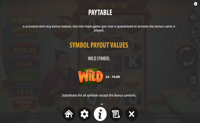 yummy dumplings hold the spin paytable 1