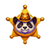 cowboy panda hold and win badge scatter symbol