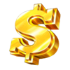 10000 x gold 2 dollar sign symbol