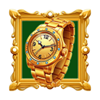 101 diamonds gold watch symbol