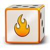 5 burning roll dice clover chance fire dice symbol