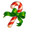 64 presents hold and win candy cane symbol