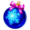 64 presents hold and win snowflake ornament symbol