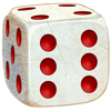 a fistful of coins dice 6 symbol