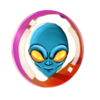 alien invaders blue alien symbol