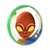 alien invaders red alien symbol