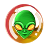 alien invaders red green alien symbol