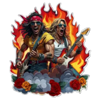 all rocked up guitar duo symbol