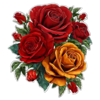 all rocked up rose bouquet symbol