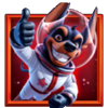 astro pets hold and win dog astronaut symbol