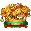 auspicious fortune god 3 gold flowers symbol