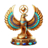badge of ra hold and win statue symbol