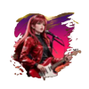 band girl red guitarist symbol