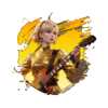 band girl yellow guitarist symbol