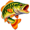bass hunter big fish symbol