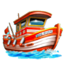big game fishing bigger bites fishing boat symbol