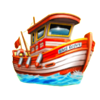 big game fishing golden catch boat symbol